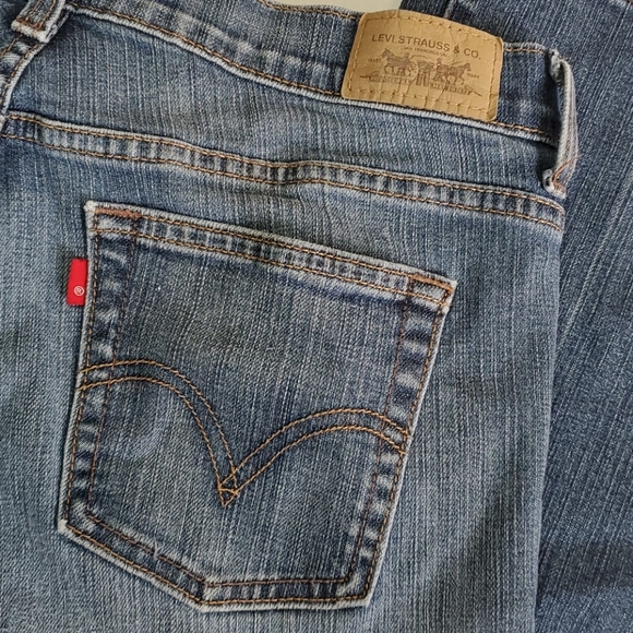 Levi's 515 bootcut denim ombre blue jeans red blank label Sz 8 M Made in Vietnam - Picture 5 of 7